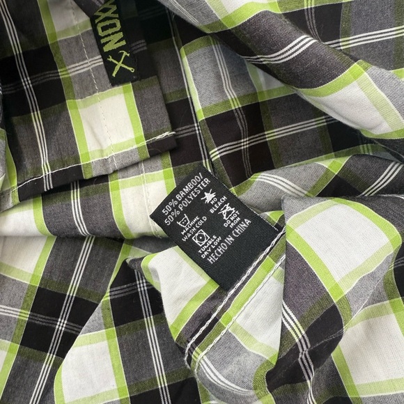 Dixxon Flannel Co. The Deuce Short Sleeve Plaid Shirt Mens Size L Green / White - Picture 8 of 8